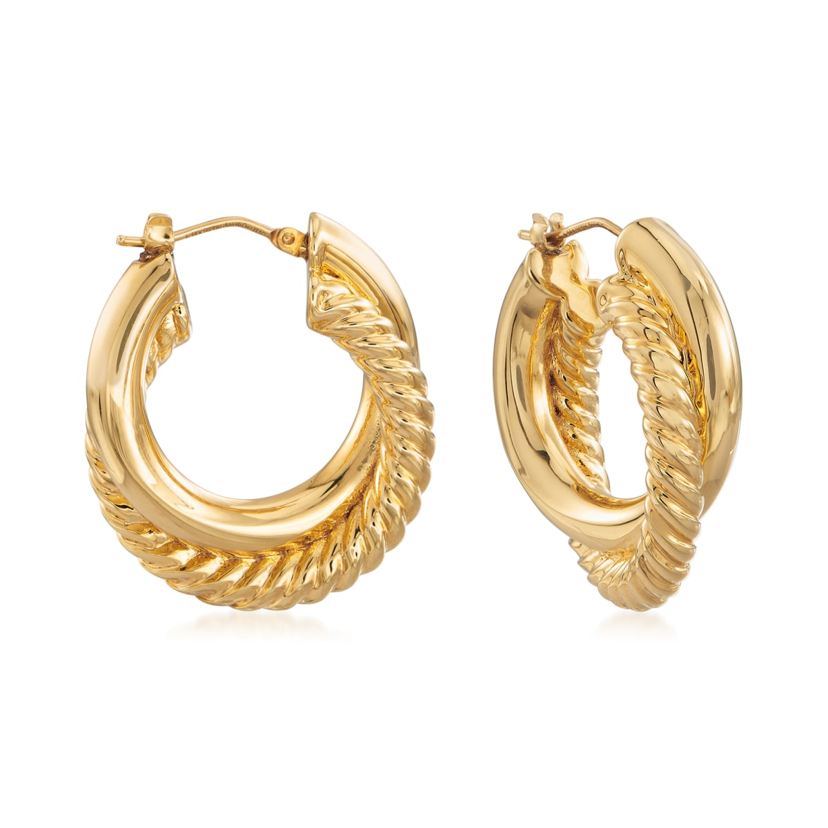 Italian Andiamo Crisscross Hoop Earrings | Ross-Simons