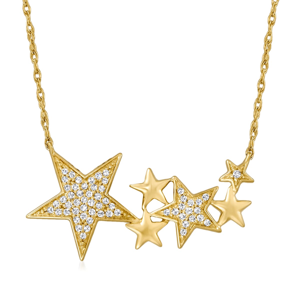 10 Ct Tw Diamond Multi Star Necklace In 14kt Yellow Gold Ross Simons 