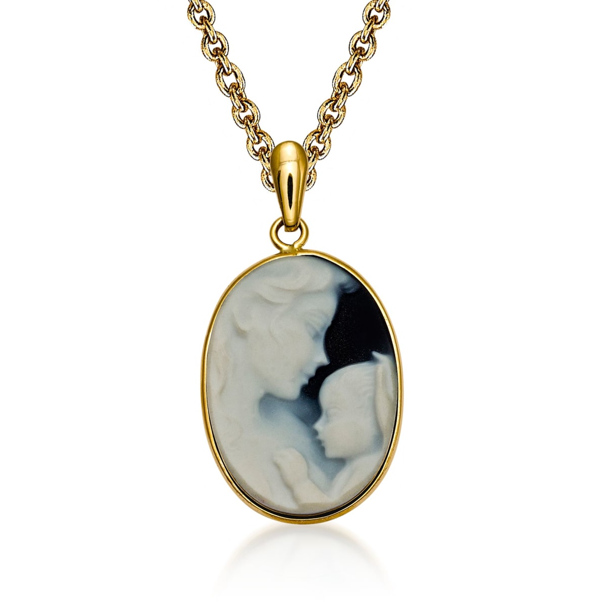 cameo necklace mother and child