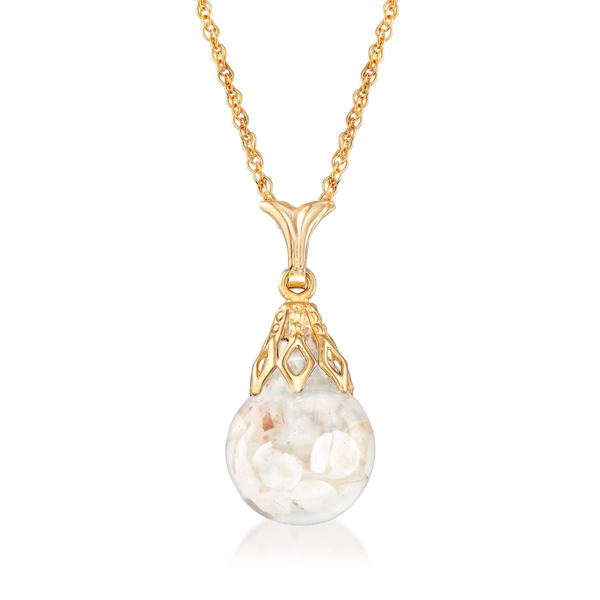Floating Opal Pendant Necklace in 14kt Yellow Gold | Ross-Simons