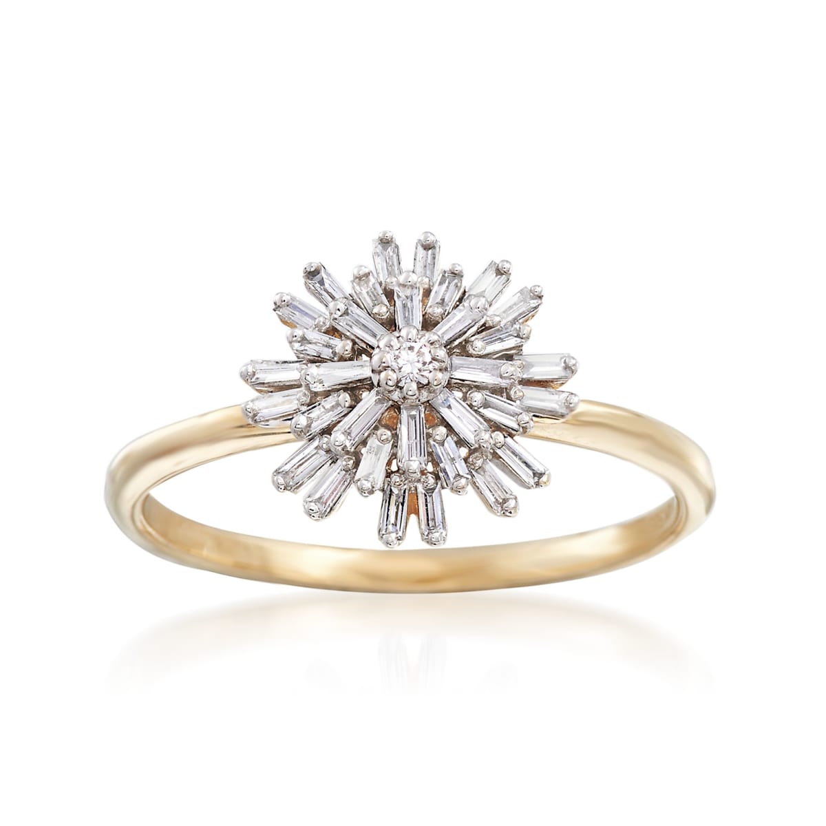 .22 ct. t.w. Baguette Diamond Starburst Ring in 14kt Yellow Gold | Ross ...