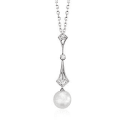 Mikimoto 7.5mm A+ Akoya Pearl Drop Pendant Necklace With Diamond Accents in 18kt White Gold #819054