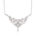 4.75 ct. t.w. CZ Edwardian Fancy Necklace in Sterling Silver #829979