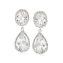 11.25 ct. t.w. White Topaz and .14 ct. t.w. Diamond Drop Earrings in Sterling Silver #821791