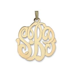 14kt Yellow Gold Interlocking Script Monogram Pendant
