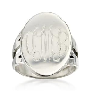 Sterling Silver Personalized Signet Ring #773548