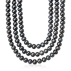 Black Cultured Pearl Endless Necklace #473099