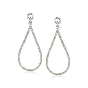 .26 ct. t.w. Diamond Open Teardrop Earring Jackets in Sterling Silver #797423