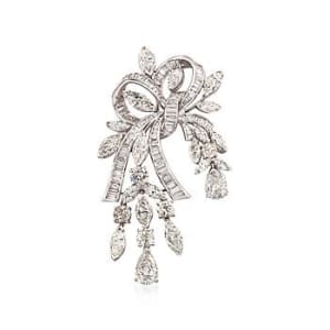 C. 1980 Vintage 18.75 ct. t.w. Diamond Ribbon Pin in Platinum #833560