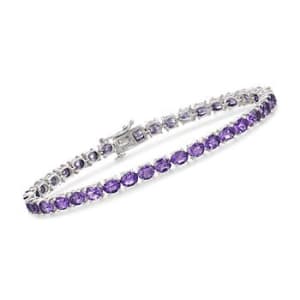 12.00 ct. t.w. Amethyst Tennis Bracelet in Sterling Silver. #821590