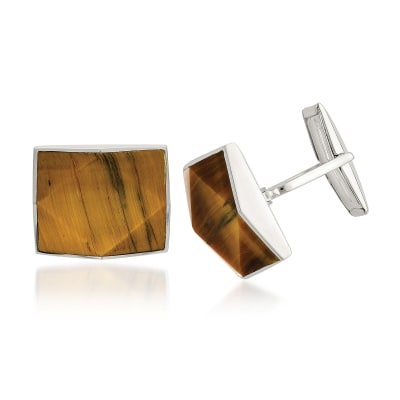 Saris and Things Stainless Steel Yellow IP-Plated Cuff Links Saris and Things Stainless Steel Yellow IP-Plated Cuff Links