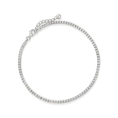 t.w Bezel-Set CZ Station Anklet in Sterling Silver Ross-Simons Italian 1.15 ct t.w Bezel-Set CZ Station Anklet in Sterling Silver Ross-Simons Italian 1.15 ct