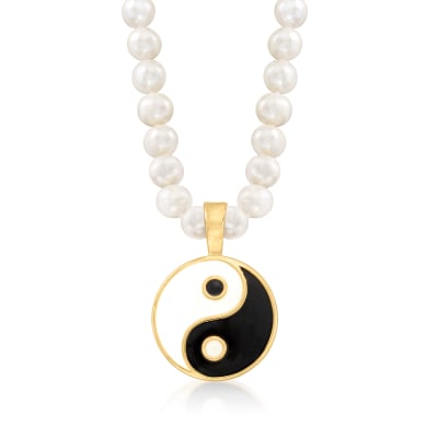 dome glass necklace with moon yin and yang symbol