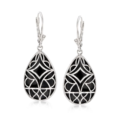 Onyx Earrings - single hanging black earring roblox