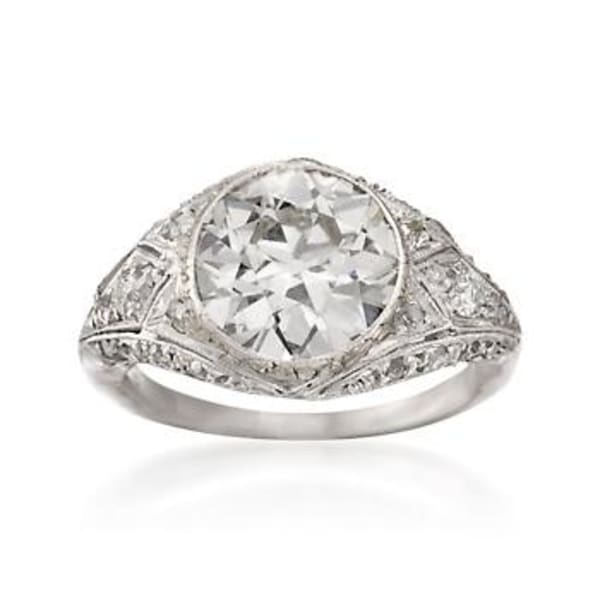 C. 1990 Vintage 3.35 ct. t.w. Diamond Ring in Platinum Size 5.5 #768384
