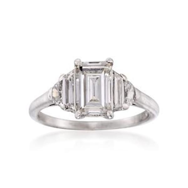 C. 1950 Vintage 1.40 ct. t.w. Diamond Ring in Platinum. Size 4.75 #816511