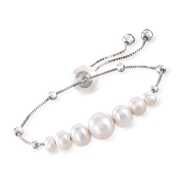 4-9.5mm Cultured Pearl Bolo Bracelet in Sterling Silver