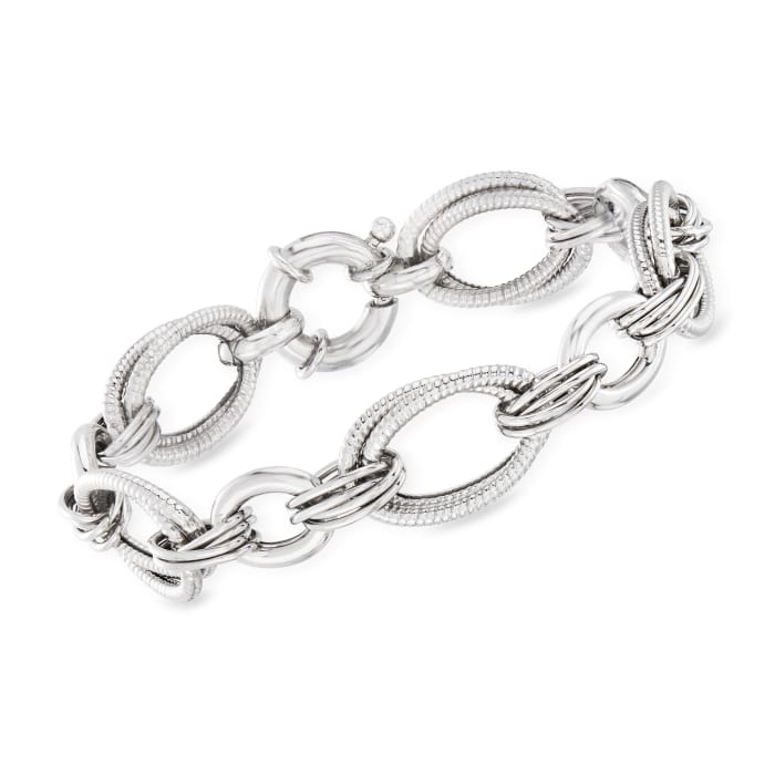 Sterling Silver Polished Oval Link Bracelet Sterling Silver Polished Oval Link Bracelet