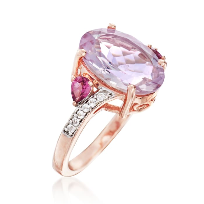 4.80 Carat Pink Amethyst Ring with Rhodolite Garnets and White Topaz in ...