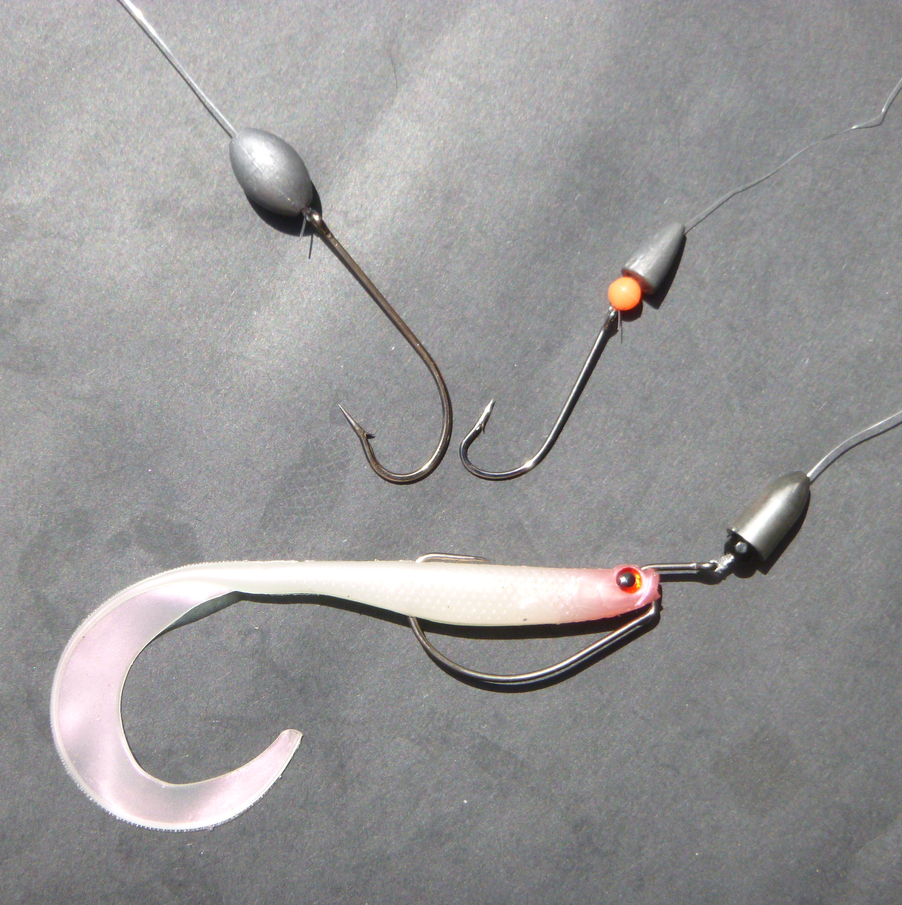 Dropper type Bait Rigs and Weedless soft plastic Rigs are