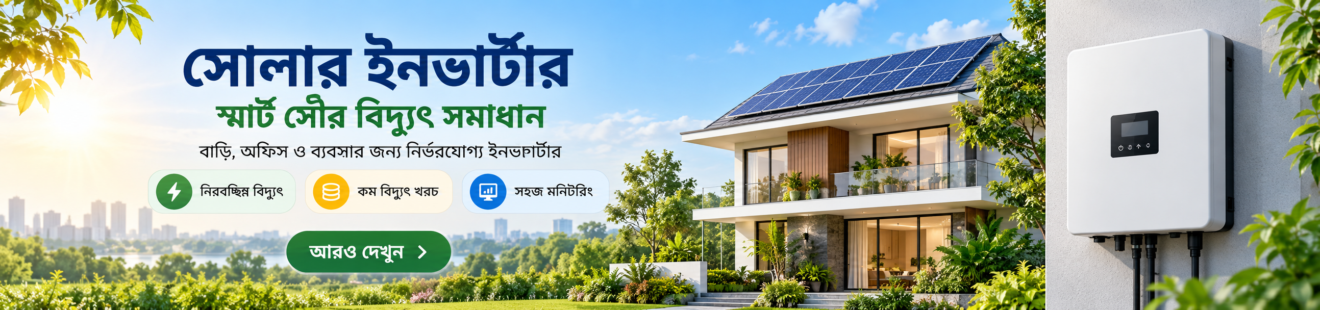 সোলার ইনভার্টার - বাসা ও কমার্শিয়াল সোলার পাওয়ার ব্যাকআপ