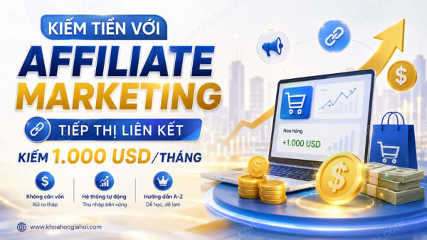 Khóa Học Kiếm Tiền Với Affiliate Marketing Tiếp Thị Liên Kết Kiếm 1.000 Usd Tháng