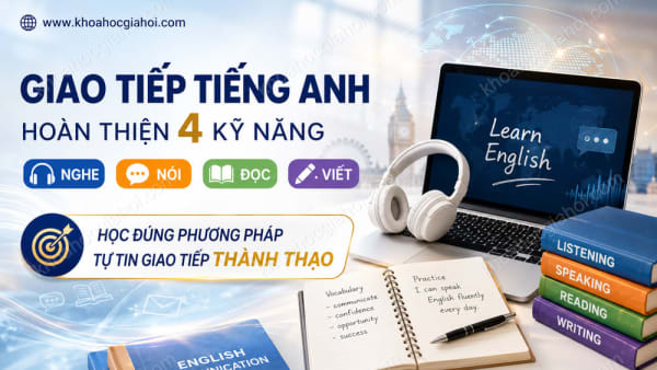 Khóa Học Trọn Bộ Giao Tiếp Tiếng Anh Và Hoàn Thiện Bốn Kỹ Năng: Nghe - Nói - Đọc - Viết