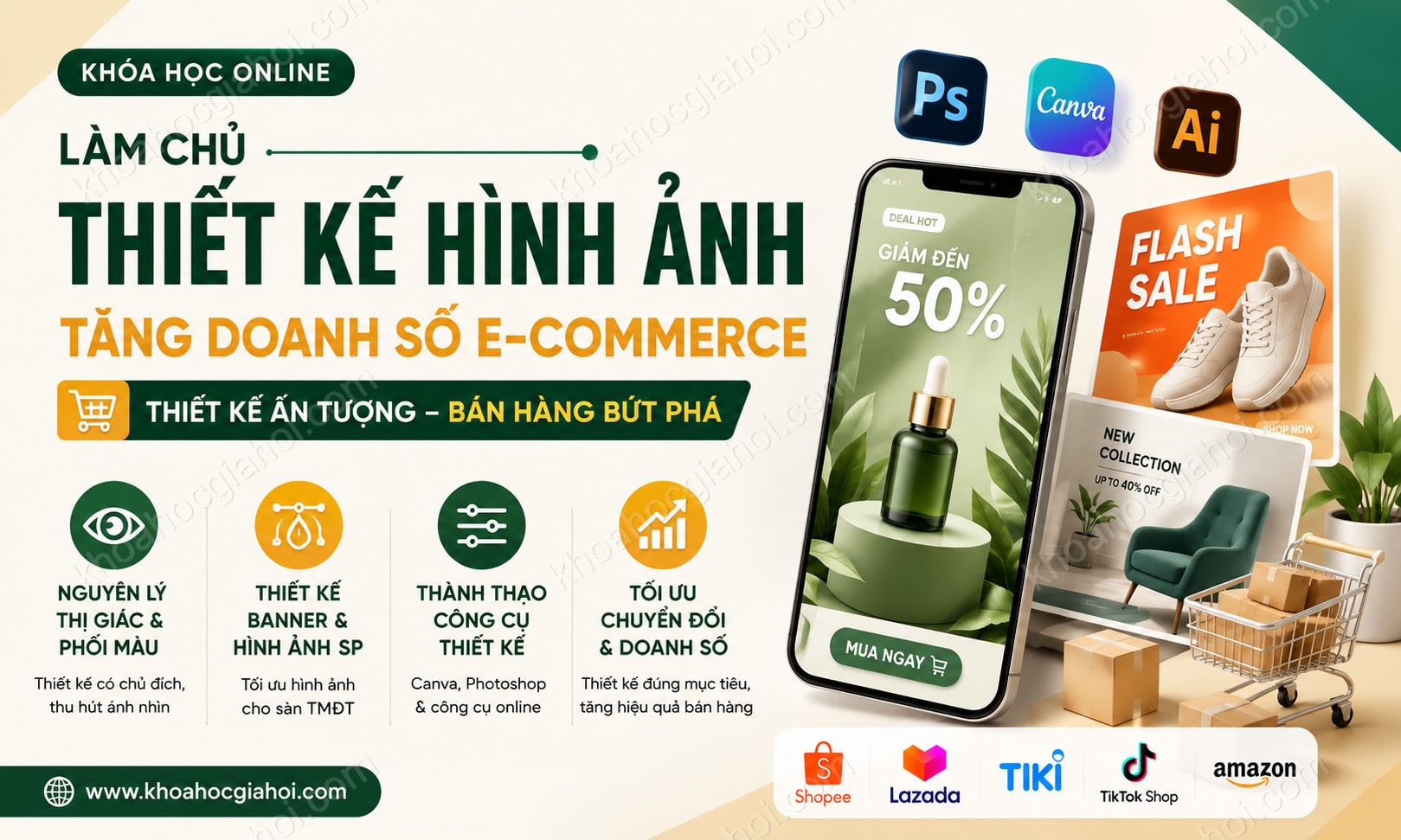 Khóa Học Làm Chủ Thiết Kế Hình Ảnh Giúp Tăng Doanh Số Trên E-commerce