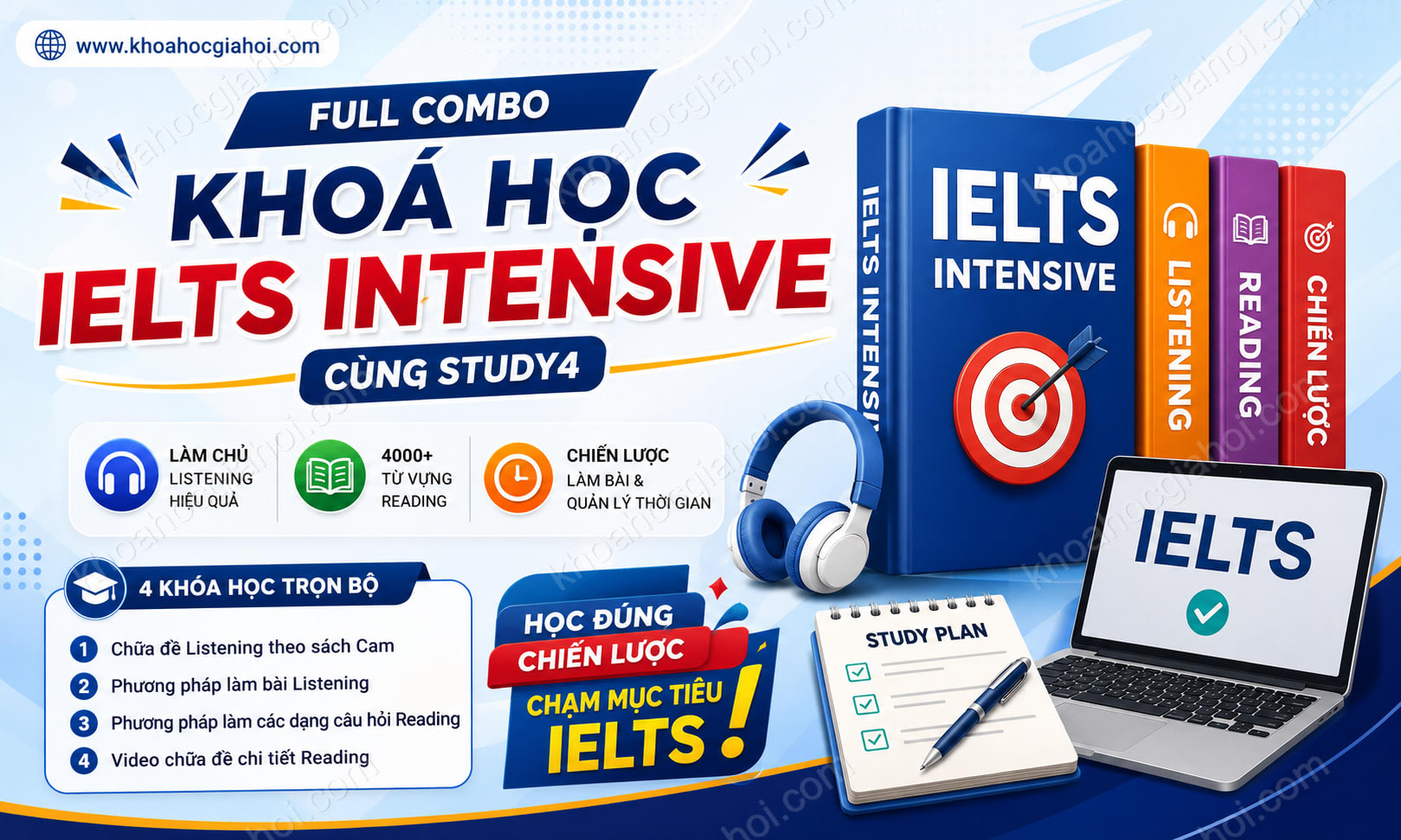 Full Combo Khoá Học IELTS Intensive Cùng Study4 Full Combo Khoá Học IELTS Intensive Cùng Study4