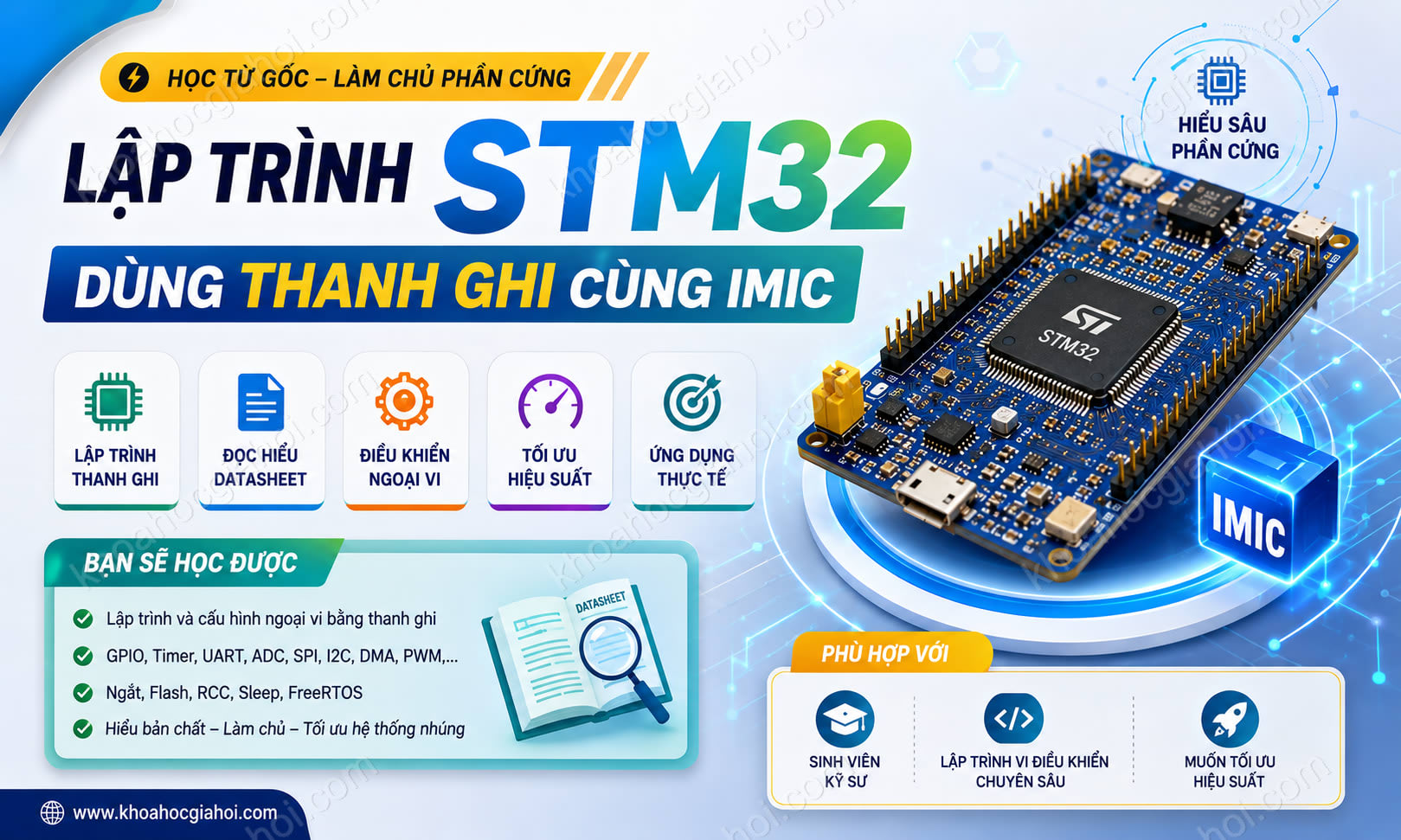 Khóa Học Lập Trình Stm32 Dùng Thanh Ghi Cùng Imic
