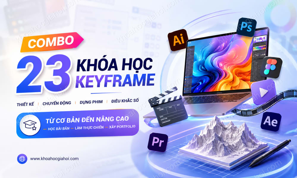 Combo 24 Khoá Học Thiết Kế Đồ Họa Cùng Keyframe