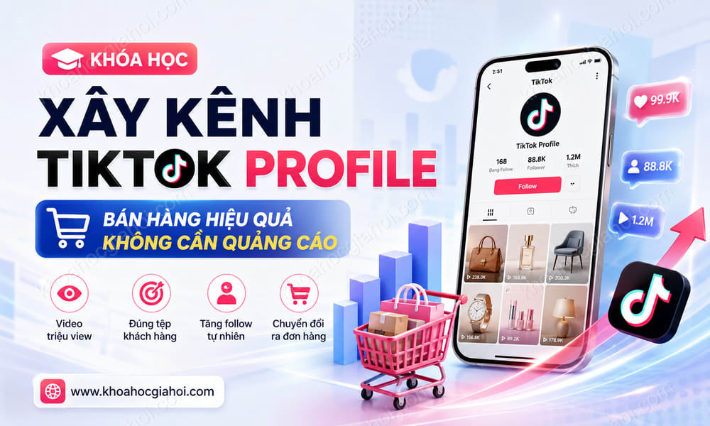 Khóa Học Xây Kênh Tiktok Profile: Xây Dựng Kênh Tiktok Để Bán Hàng Mà Không Cần Chạy Quảng Cáo