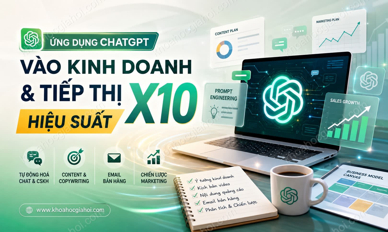 Khóa Học Áp Dụng Chatgpt Vào Kinh Doanh Và Tiếp Thị, X10 Hiệu Suất