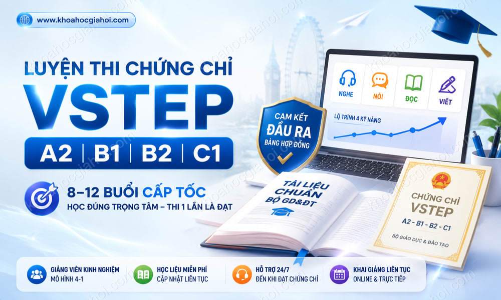 Khóa Hoc Luyện Thi Chứng Chỉ Tiếng Anh Vstep Tiếng Anh A2 B1 B2 C1