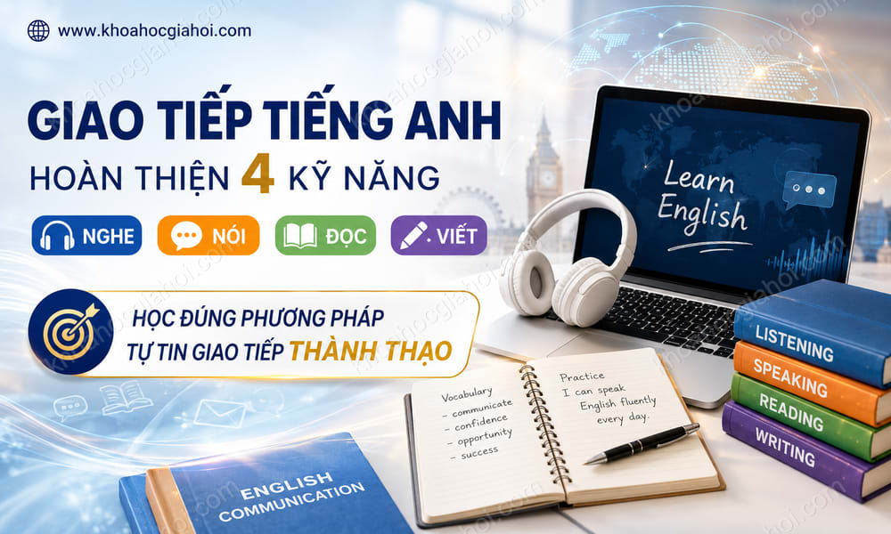 Khóa Học Trọn Bộ Giao Tiếp Tiếng Anh Và Hoàn Thiện Bốn Kỹ Năng: Nghe - Nói - Đọc - Viết