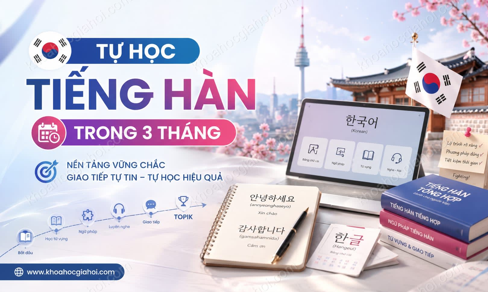 Khóa Học Tự học Tiếng Hàn trong 3 tháng Khóa Học Tự học Tiếng Hàn trong 3 tháng