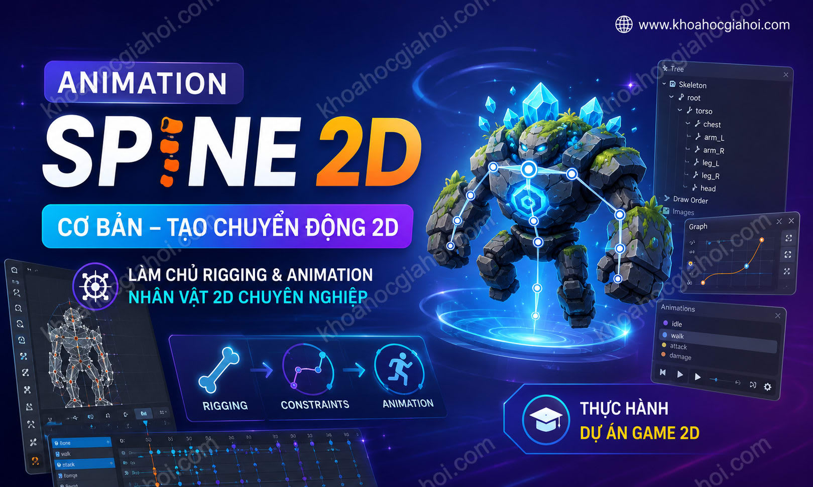 Khóa Học Animation Spine Cơ Bản – Học Tạo Chuyển Động 2D Chuyên Nghiệp Cùng Digiart Academy