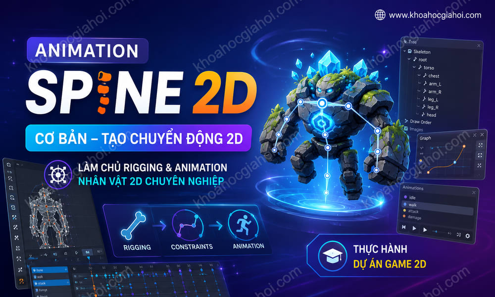 Khóa Học Animation Spine Cơ Bản – Học Tạo Chuyển Động 2D Chuyên Nghiệp Cùng Digiart Academy