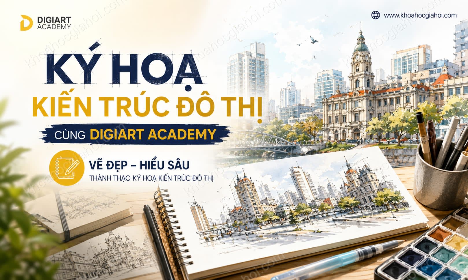 Khóa Học Ký Hoạ Kiến Trúc Đô Thị Cùng Digiart Academy Khóa Học Ký Hoạ Kiến Trúc Đô Thị Cùng Digiart Academy