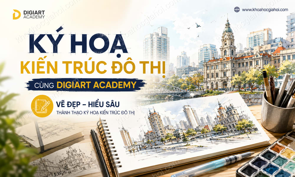 Khóa Học Ký Hoạ Kiến Trúc Đô Thị Cùng Digiart Academy