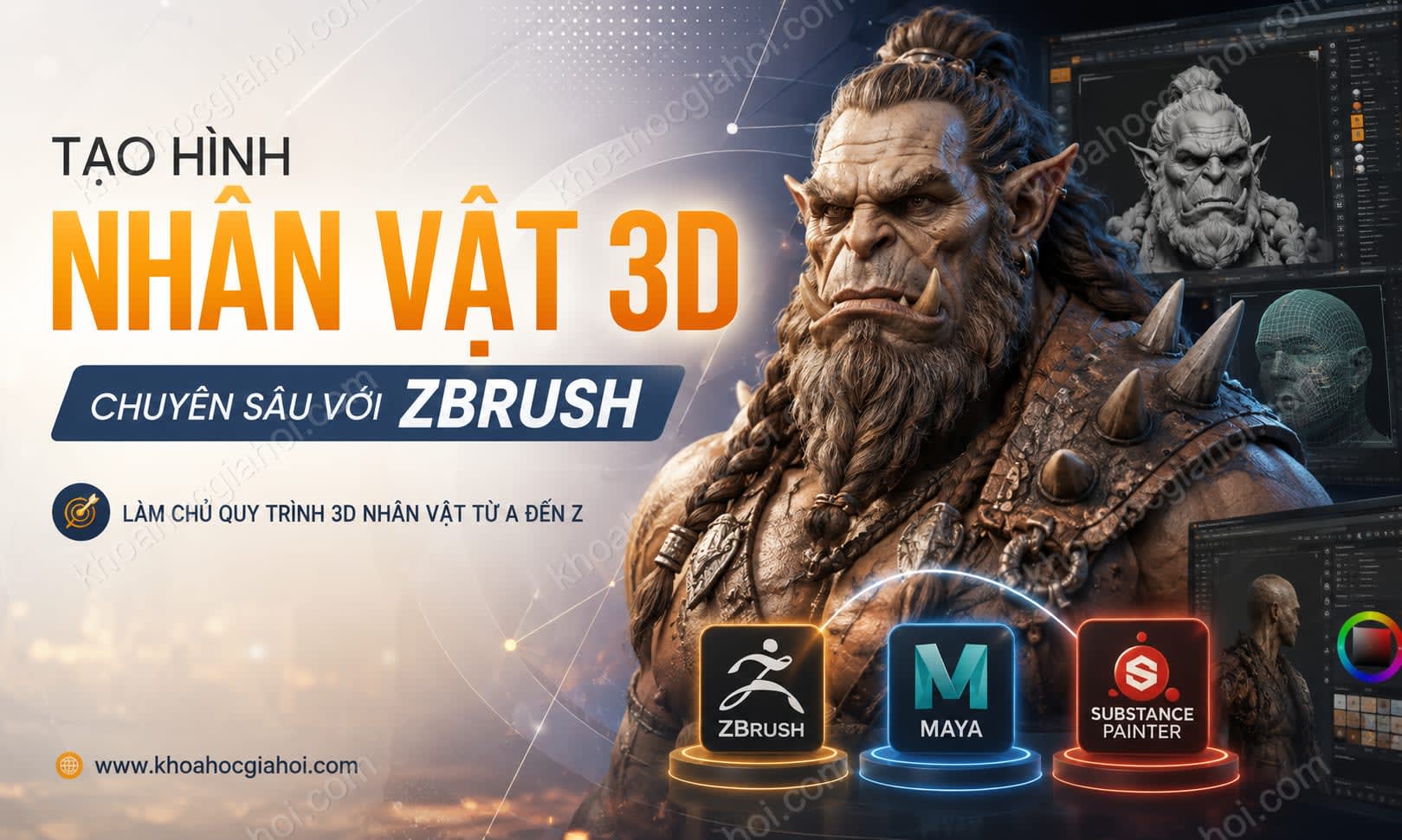 Khóa Học Tạo Hình Nhân Vật 3D Chuyên Sâu Với Zbrush