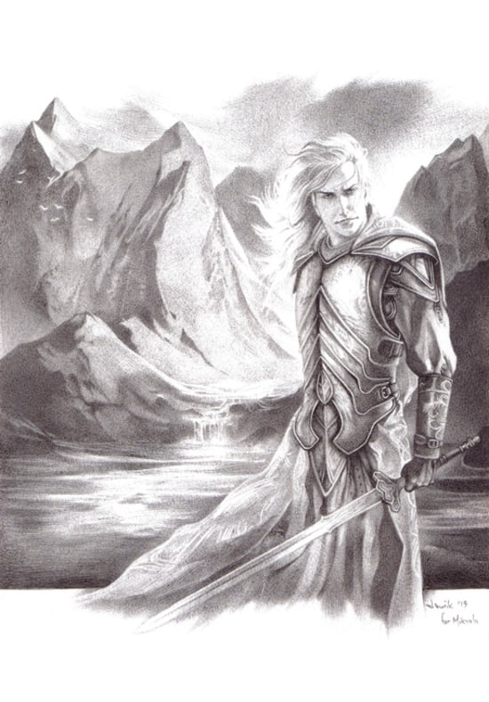 Glorfindel ballpoint pen drawing