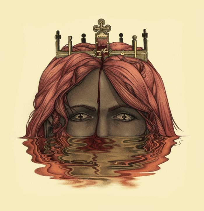 Queen of clubs card artwork