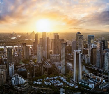 Landscape of London City skycrappers