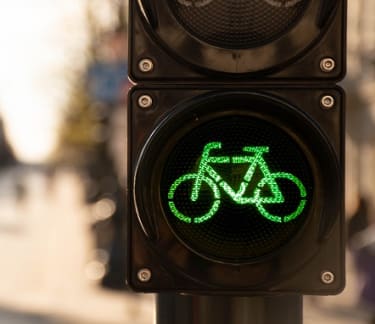 Traffic light with bike symbol