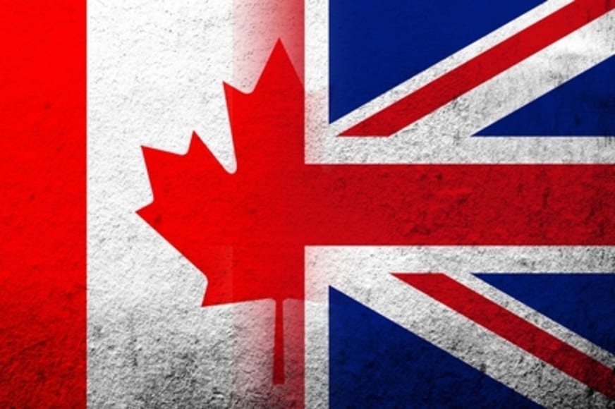 Canada and UK flags