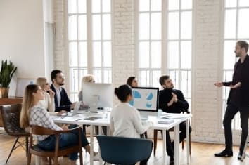 Man presenting at a meeting