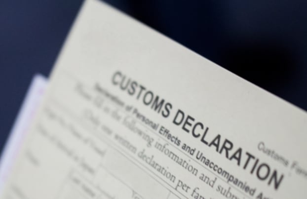 Customs declaration form example