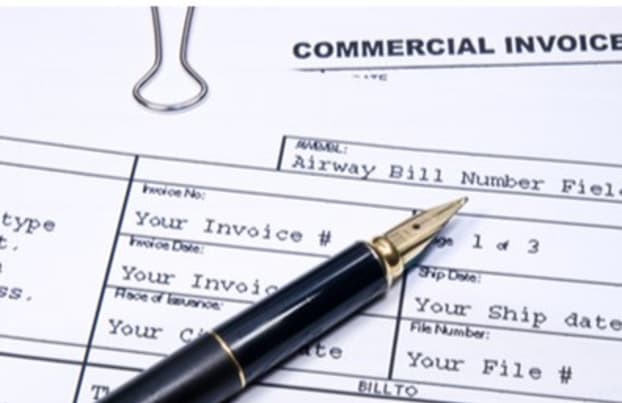 Commercial invoice infopanel