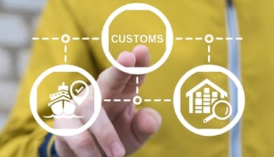 Person touching customs on a screen